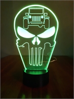 3D LED Lamp Jeep "Punisher" Skull #1269 Acrylic Panel by WestofKeyWest